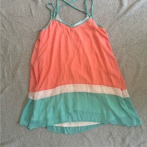 Coral and Mint Women's Strappy Dress